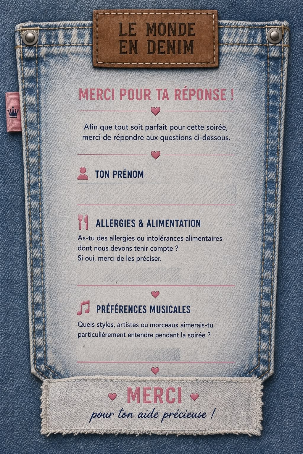Questions allergènes et préférences musicales